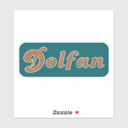 Dolfan Miami  (Aqua Oranje & White) Sticker (Vel)