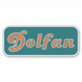 Dolfan Miami  (Aqua Oranje & White) Sticker (Voorkant)