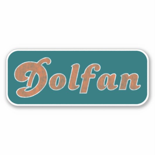 Dolfan Miami  (Aqua Oranje & White) Sticker (Voorkant)