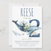 Dolfijn 2e verjaardag uitnodiging (Voorkant)