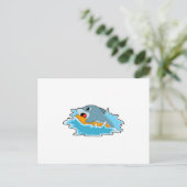 Dolfijn aan het surfen met surfplank briefkaart (Staand voorkant)