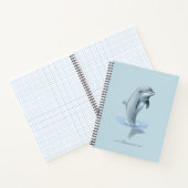 Dolfijn, aangepast anker en script op lichtblauw notitieboek (Binnen)