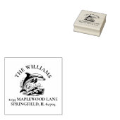 Dolfijn Aangepast Familie Retouradres Rubberstempel (Gestempeld)