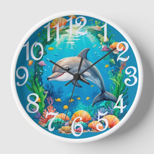 Dolfijn Acrylaat Wandklok (Voorkant)