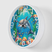 Dolfijn Acrylaat Wandklok (Hoek)