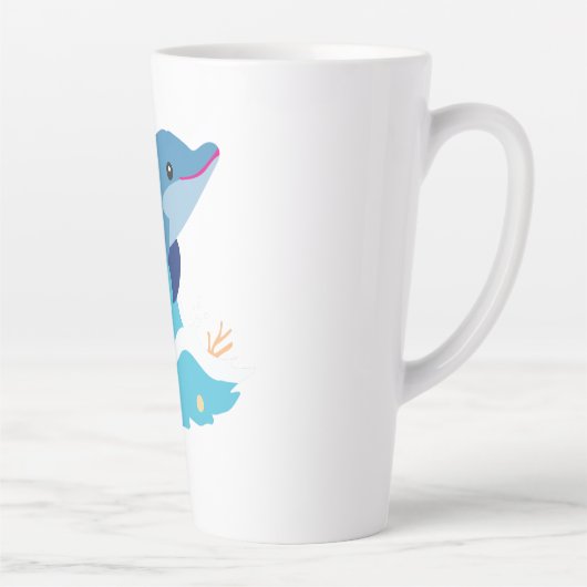 dolfijn afbeelding latte mok (Rechts)