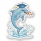 Dolfijn Afstuderen Sticker (Voorkant)