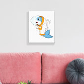 Dolfijn als astronaut met kostuum canvas afdruk (Insitu (Woonkamer))