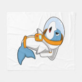 Dolfijn als astronaut met kostuum fleece deken (Voorkant (Horizontaal))