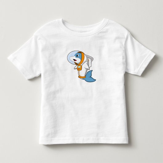 Dolfijn als astronaut met kostuum kinder shirts (Voorkant)