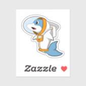 Dolfijn als astronaut met kostuum sticker (Vel)