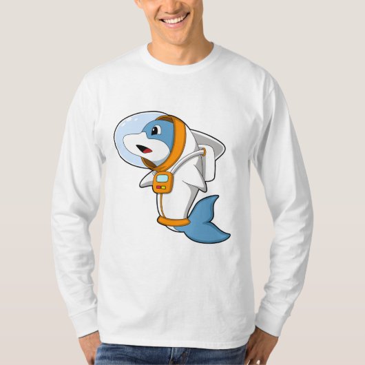 Dolfijn als astronaut met kostuum t-shirt (Voorkant)