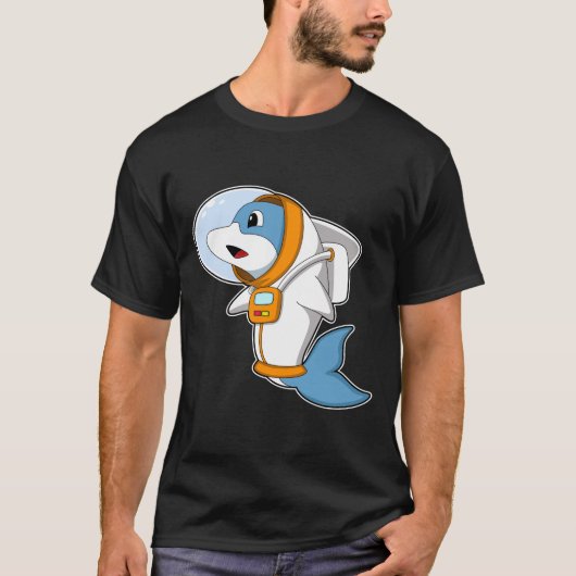 Dolfijn als astronaut met kostuum t-shirt (Voorkant)