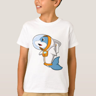 Dolfijn als astronaut met kostuum t-shirt