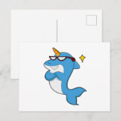Dolfijn als eenhoorn met een bril.PNG Briefkaart (Voorkant / Achterkant)