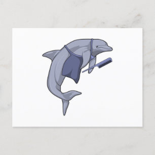 Dolfijn als hairdresser met Comb Briefkaart