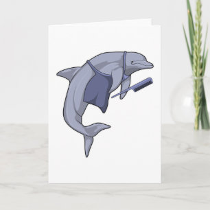 Dolfijn als hairdresser met Comb Kaart