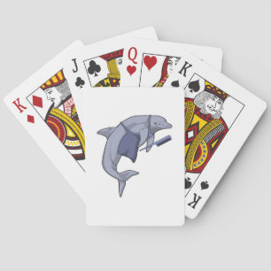 Dolfijn als hairdresser met Comb Pokerkaarten