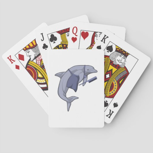 Dolfijn als hairdresser met Comb Pokerkaarten (Achterkant)
