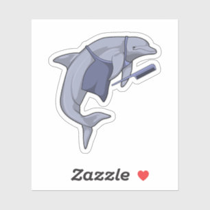 Dolfijn als hairdresser met Comb Sticker