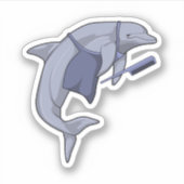 Dolfijn als hairdresser met Comb Sticker (Voorkant)