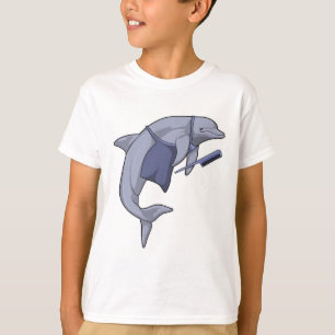 Dolfijn als hairdresser met Comb T-shirt