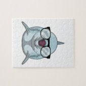 Dolfijn als Nerd met bril Legpuzzel (Horizontaal)