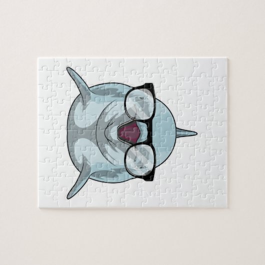 Dolfijn als Nerd met bril Legpuzzel (Horizontaal)