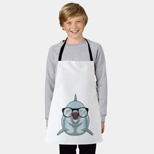 Dolfijn als Nerd met bril Schort (Gedragen)