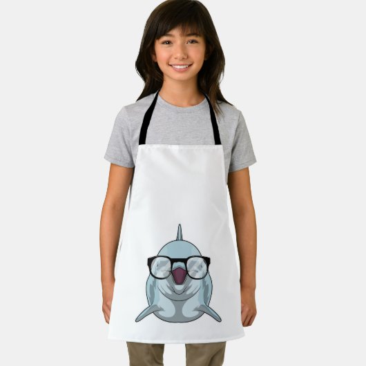 Dolfijn als Nerd met bril Schort (Insitu)