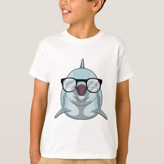 Dolfijn als Nerd met bril T-shirt (Voorkant)