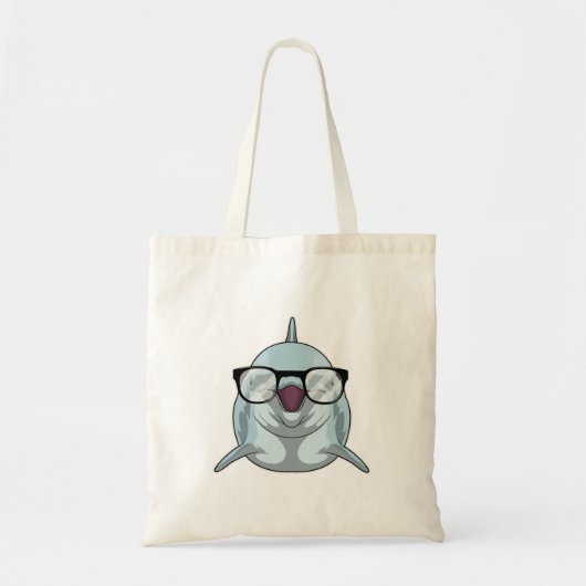 Dolfijn als Nerd met bril Tote Bag (Voorkant)