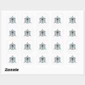Dolfijn als Nerd met bril Vierkante Sticker (Vel)