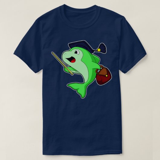 Dolfijn als Professor met Bag Pointer T-shirt (Design voorkant)
