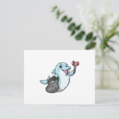 Dolfijn als Schoonmaker met Vuilniszak Briefkaart (Staand voorkant)