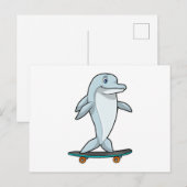Dolfijn als Skater met skateboard Briefkaart (Voorkant / Achterkant)