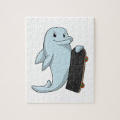 Dolfijn als Skater met skateboard Legpuzzel (Verticaal)
