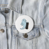 Dolfijn als Skater met skateboard Ronde Button 7,6 Cm (In situ)