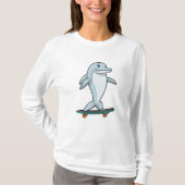 Dolfijn als Skater met skateboard T-shirt (Voorkant)