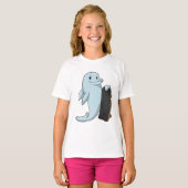 Dolfijn als Skater met skateboard T-shirt (Voorkant volledig)
