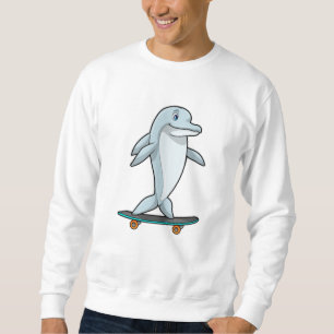 Dolfijn als Skater met skateboard Trui