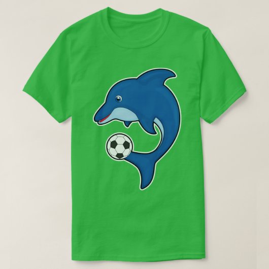 Dolfijn als speler met bal t-shirt (Design voorkant)