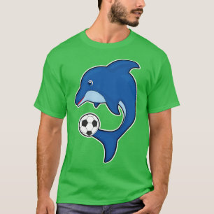 Dolfijn als speler met bal t-shirt