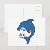 Dolfijn als voetballer met voetbal briefkaart (Voorkant / Achterkant)