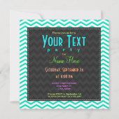 Dolfijn; Aqua Green Chevron Kaart (Achterkant)