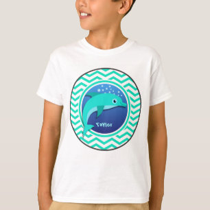 Dolfijn; Aqua Green Chevron T-shirt