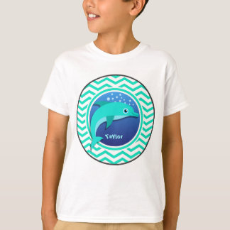 Dolfijn; Aqua Green Chevron T-shirt