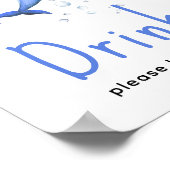 Dolfijn baby shower - Drinken Poster (Hoek)