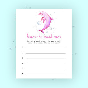 Dolfijn baby shower Raad de zoete puinhoop spel