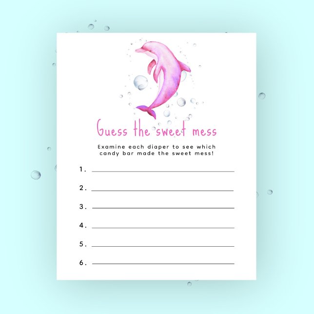 Dolfijn baby shower Raad de zoete puinhoop spel (Creator heeft geüpload)